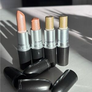 MAC Cosmetics Shimmer Lipstick Collection - Coral, Gold, Olive